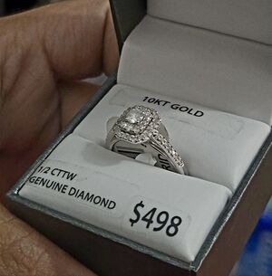 Elegant 10KT White Gold Diamond Ring NWT